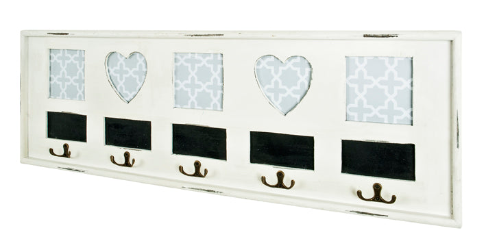 HAKU Möbel Wandgarderobe aus MDF in Weiss B 49-77 cm H 26 cm, 77 x 3 cm, H 26 cm