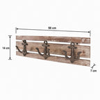 HAKU Möbel Garderobenleiste aus Massivholz in Braun B 36-66 cm H 14 cm, 50 x 7 cm, H 14 cm