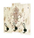 HAKU Möbel Wandgarderobe aus Massivholz Motiv Schriftzug in Beige