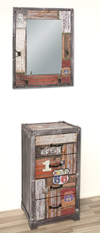 HAKU Möbel Wandgarderobe aus MDF Motiv Schriftzug in Braun 55 x 8 x 75 cm