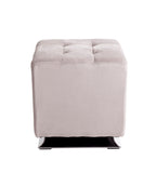 HAKU Möbel Hocker aus Textil gepolstert 41 x 41 x 43 cm in Chrom, Kaschmir