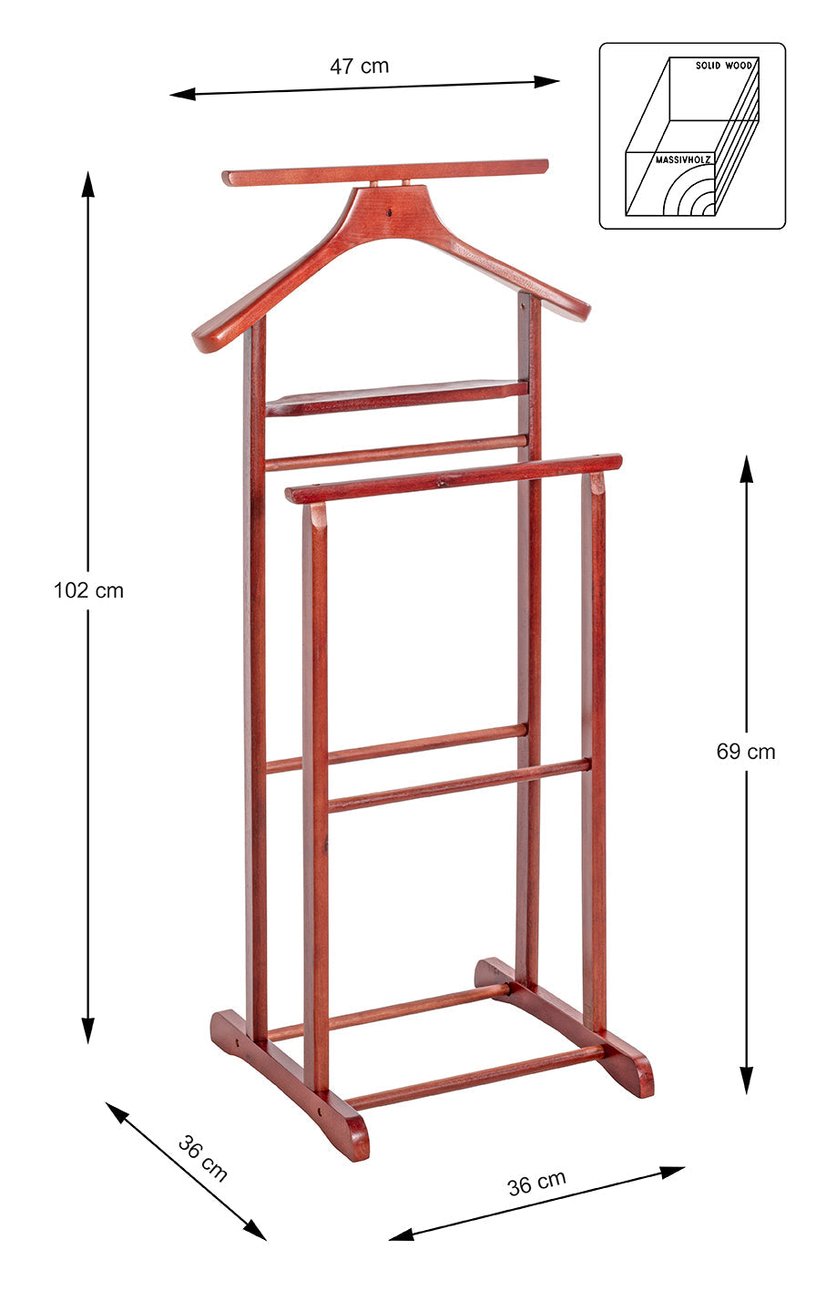 HAKU Möbel Herrendiener aus Massivholz in Kirsche