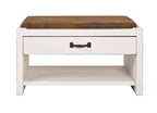 HAKU Möbel Schuhbank aus MDF gepolstert in Weiss 72 x 38 x 42 cm