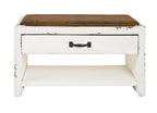 HAKU Möbel Schuhbank aus MDF gepolstert in Weiss 72 x 38 x 42 cm