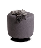 HAKU Möbel Hocker aus Textil gepolstert 44 x 43 cm in Anthrazit, Chrom