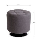 HAKU Möbel Hocker aus Textil gepolstert 44 x 43 cm in Anthrazit, Chrom