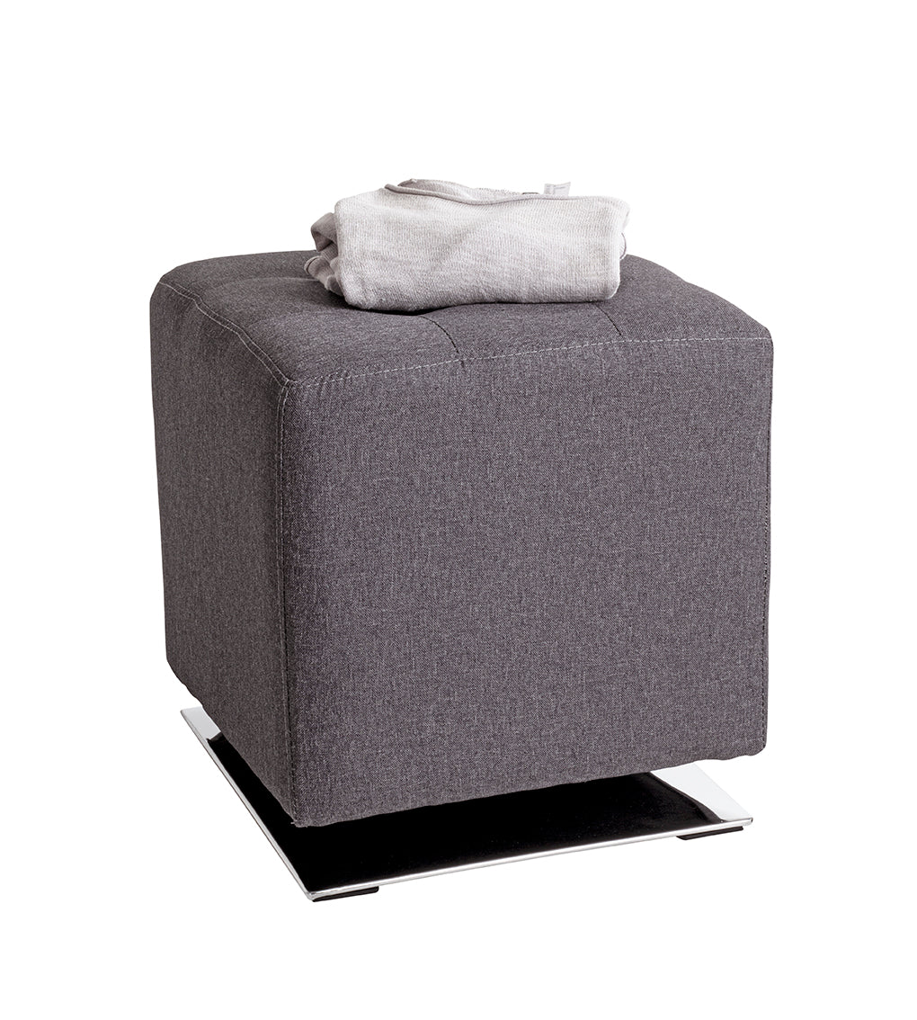 HAKU Möbel Hocker aus Textil gepolstert 41 x 41 x 43 cm in Anthrazit, Chrom