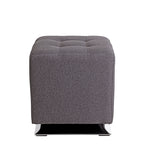 HAKU Möbel Hocker aus Textil gepolstert 41 x 41 x 43 cm in Anthrazit, Chrom