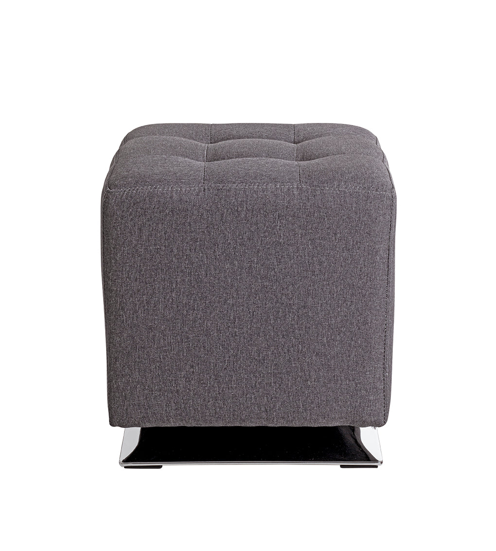 HAKU Möbel Hocker aus Textil gepolstert 41 x 41 x 43 cm in Anthrazit, Chrom