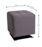 HAKU Möbel Hocker aus Textil gepolstert 41 x 41 x 43 cm in Anthrazit, Chrom