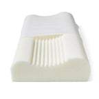 Ergonomisches Nackenkissen mit Clima Outlast-Technologie, Memory-Foam-Kern mit Belüftungskanälen, weißer Bezug
