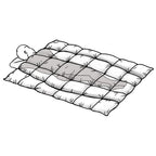 Daunen-Duvet mit Climaregulierung – Person schläft unter leichtem Steppbett mit Outlast-Technologie