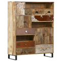 Gutmann Highboard Bounce: Vintage Kommode aus Recyclingholz mit bunten Schubladen und Metallbeinen.