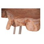 Gutmann Couchtisch aus Holz mit organischen Formen und modernen Metallbeinen