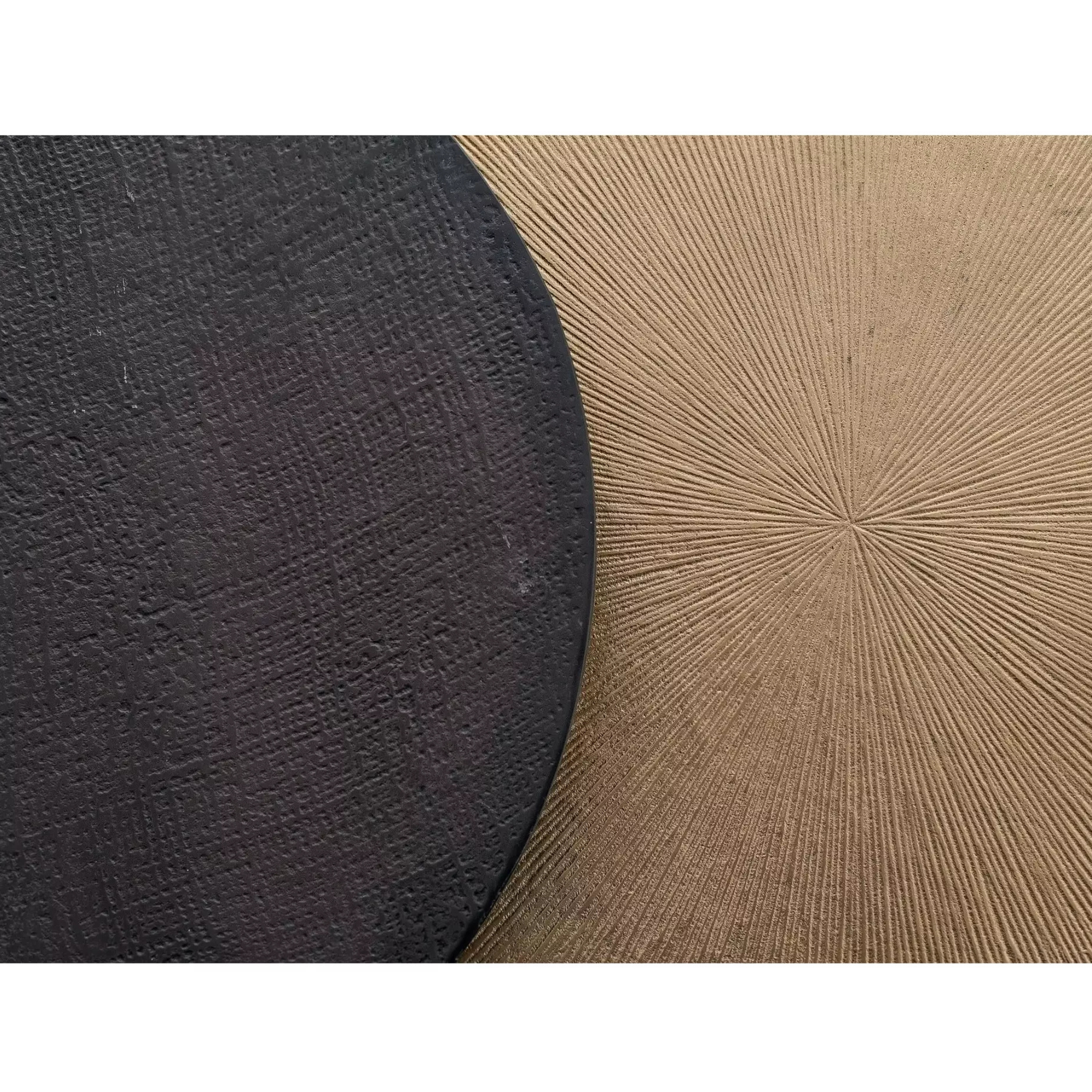 Gutmann Beistelltische Mix Match Kupfer - moderne Designmöbel in Schwarz und Beige mit strukturierter Oberfläche