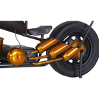 Gutmann Bar Chopper Slow Ride Lounge-Möbel mit goldenen Stoßdämpfern und schwarzem Reifen.