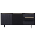 Gutmann Sideboard Mamba schwarz - modernes Designmöbel mit Schubladen und Türen