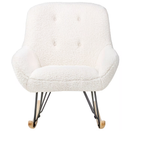 Gutmann Schaukelstuhl Wolly Creme - Moderner Relaxsessel mit Kufen und Metallgestell