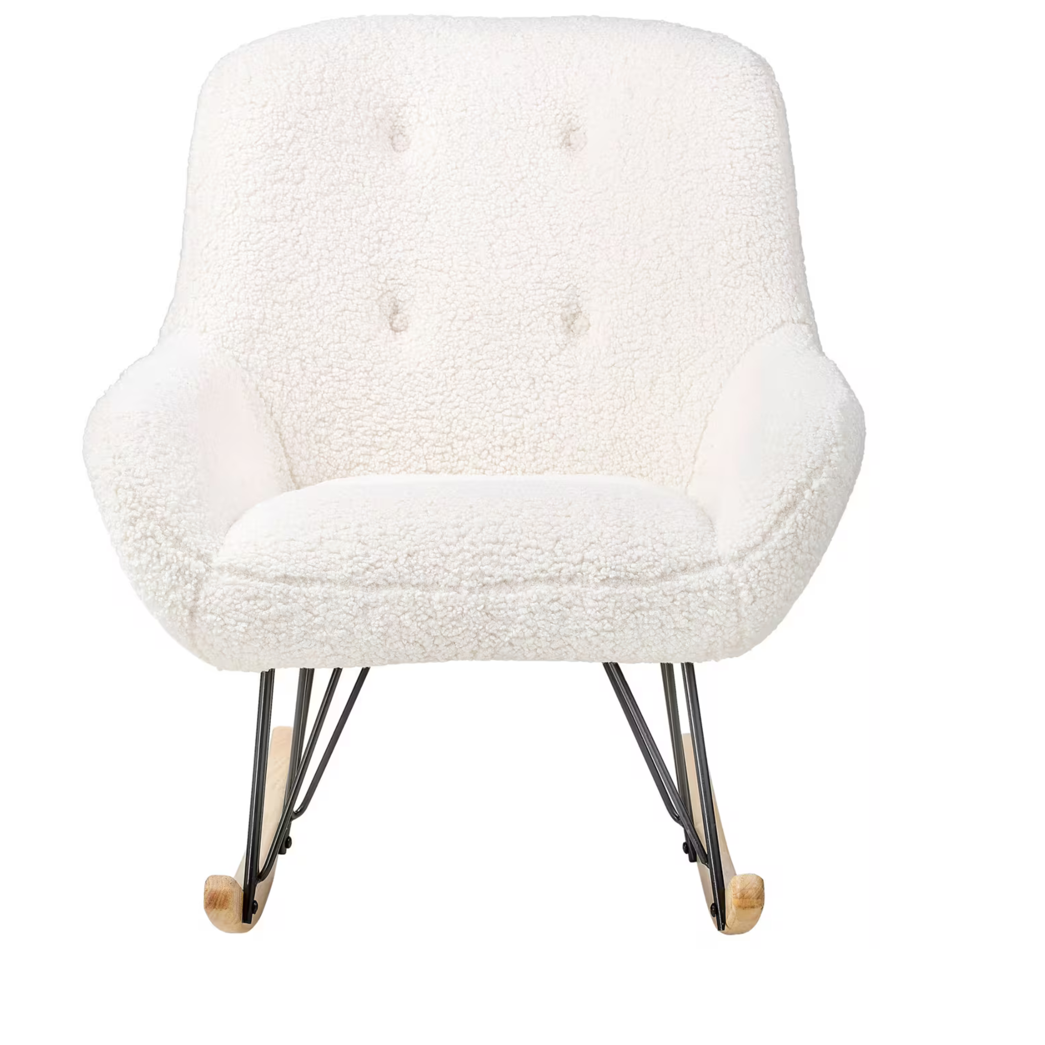 Gutmann Schaukelstuhl Wolly Creme - Moderner Relaxsessel mit Kufen und Metallgestell