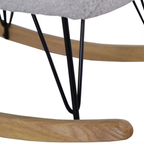 Gutmann Schaukelstuhl Wolly mit grauem Polster, Holzgestell und schwarzen Metallbeinen