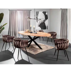 Gutmann Stuhl Weavy Samtsessel Braun - Moderner Designerstuhl für elegante Esszimmer
