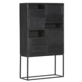 Gutmann Highboard Balsas in Schwarz mit Rattangeflecht - modernes Möbeldesign für stilvolle Wohnräume.