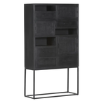 Gutmann Highboard Balsas in Schwarz mit Rattangeflecht - modernes Möbeldesign für stilvolle Wohnräume.
