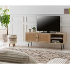 Gutmann Highboard Liam mit Rattangeflecht - modernes TV-Möbel mit Stauraum in Holzoptik