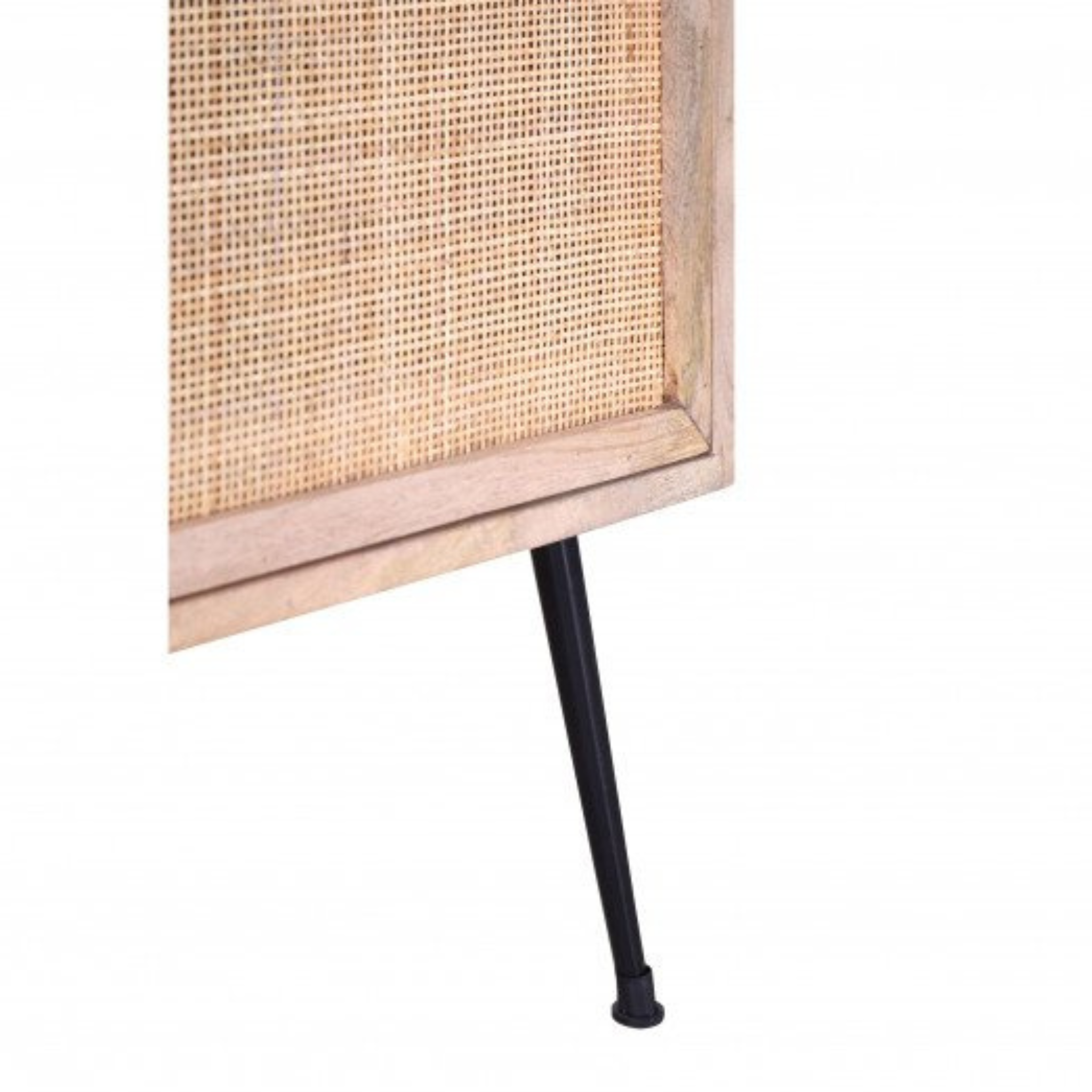 Gutmann Sideboard Liam 3-türig mit Rattan und Holz, modernes Design mit schwarzen Beinen