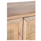 Gutmann Lowboard Liam mit Rattangeflecht - Massivholz TV-Möbel mit natürlicher Rattan-Optik