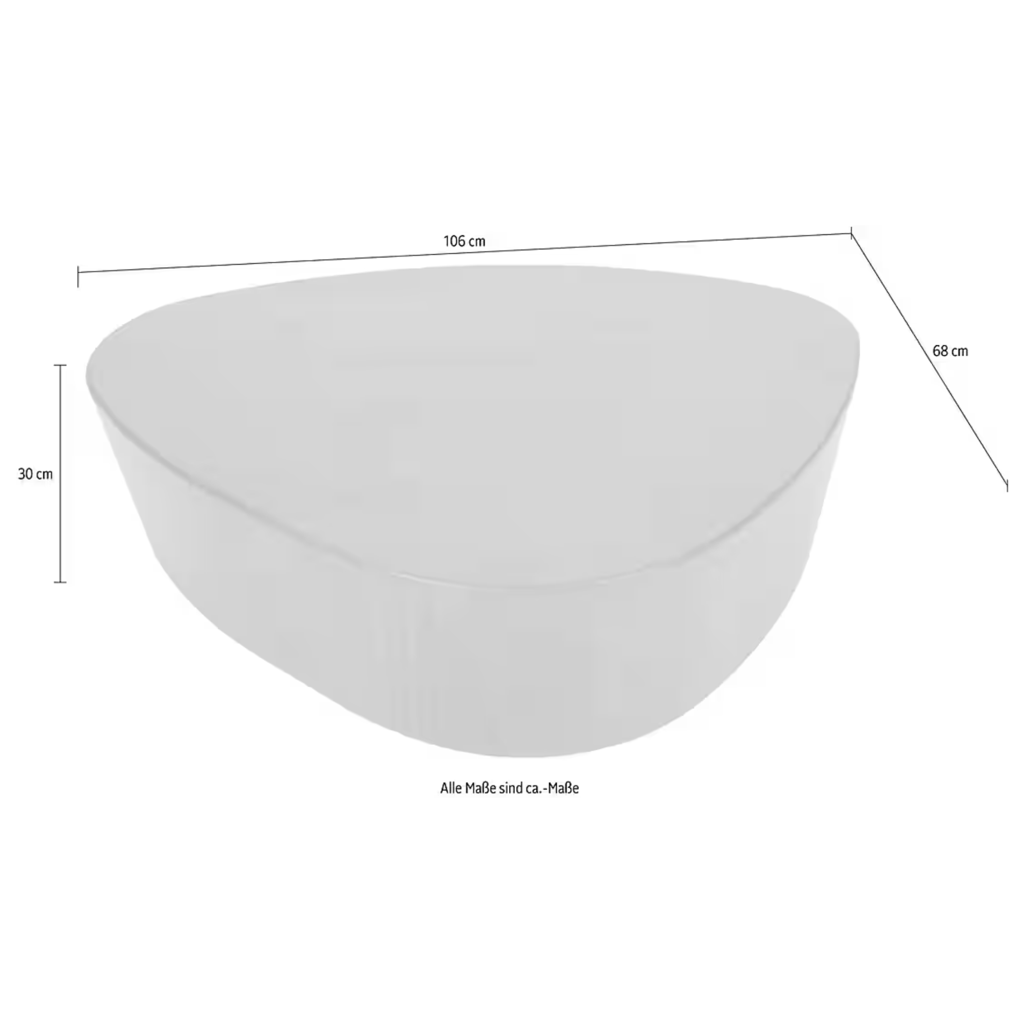 Gutmann Salontisch Paposo Braun - Ovale Couchtisch mit Maßen 106x68x30 cm