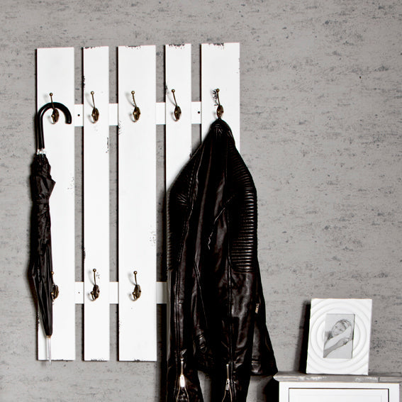 HAKU Möbel Wandgarderobe aus MDF 65 x 9 x 100 cm in Weiss