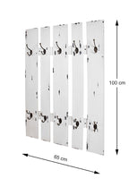 HAKU Möbel Wandgarderobe aus MDF 65 x 9 x 100 cm in Weiss