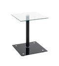 HAKU Möbel Beistelltisch aus Metall mit Glas 40 x 40 x 52 cm in Schwarz