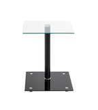 HAKU Möbel Beistelltisch aus Metall mit Glas 40 x 40 x 52 cm in Schwarz
