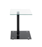 HAKU Möbel Beistelltisch aus Metall mit Glas 40 x 40 x 52 cm in Schwarz