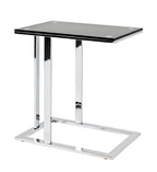 HAKU Möbel Beistelltisch aus Metall mit Glas in Silber 54 x 37 x 58 cm