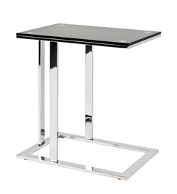 HAKU Möbel Beistelltisch aus Metall mit Glas in Silber 54 x 37 x 58 cm