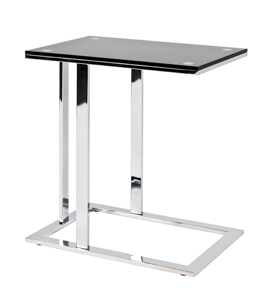 HAKU Möbel Beistelltisch aus Metall mit Glas in Silber 54 x 37 x 58 cm