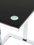 HAKU Möbel Beistelltisch aus Metall mit Glas in Silber 54 x 37 x 58 cm