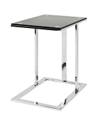 HAKU Möbel Beistelltisch aus Metall mit Glas in Silber 54 x 37 x 58 cm