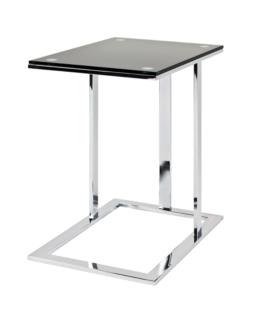 HAKU Möbel Beistelltisch aus Metall mit Glas in Silber 54 x 37 x 58 cm