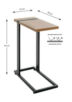HAKU Möbel Beistelltisch aus Holzwerkstoff kratzbeständig in Braun 24 x 49 x 64 cm in Eiche, Schwarz