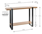 HAKU Möbel Konsole aus Holzwerkstoff kratzbeständig in Braun 120 x 30 x 82 cm in Eiche, Schwarz
