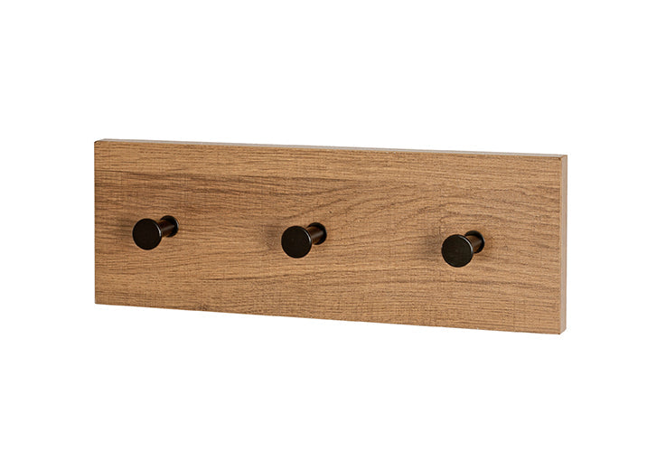 HAKU Möbel Garderobenleiste aus MDF kratzbeständig in Braun B 35-60 cm H 12 cm, 35 x 5 cm, H 12 cm in Eiche, Schwarz