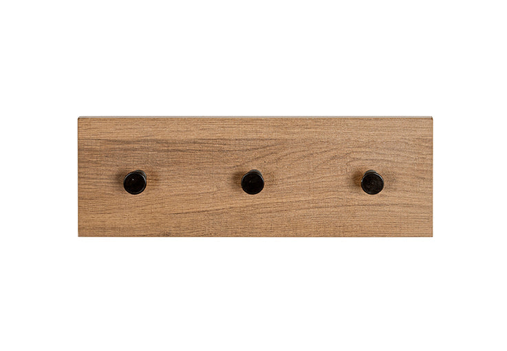 HAKU Möbel Garderobenleiste aus MDF kratzbeständig in Braun B 35-60 cm H 12 cm, 35 x 5 cm, H 12 cm in Eiche, Schwarz