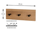 HAKU Möbel Garderobenleiste aus MDF kratzbeständig in Braun B 35-60 cm H 12 cm, 35 x 5 cm, H 12 cm in Eiche, Schwarz