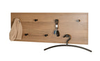HAKU Möbel Wandgarderobe aus MDF kratzbeständig in Braun 80 x 5 x 30 cm in Eiche, Schwarz