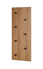 HAKU Möbel Wandgarderobe aus MDF kratzbeständig in Braun 80 x 5 x 30 cm in Eiche, Schwarz