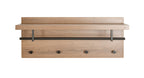 HAKU Möbel Wandgarderobe aus MDF kratzbeständig in Braun 75 x 26 x 30 cm in Eiche, Schwarz